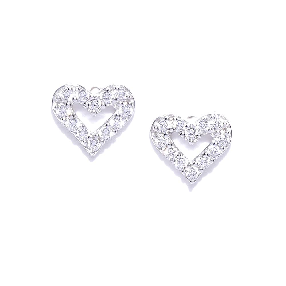 Carlton London Womens Rhodium Plated 925 Sterling Silver Heart-Shaped Stone-Studded Studs (B0BSXNKVPH) Amazon Price History, Amazon Price Tracker