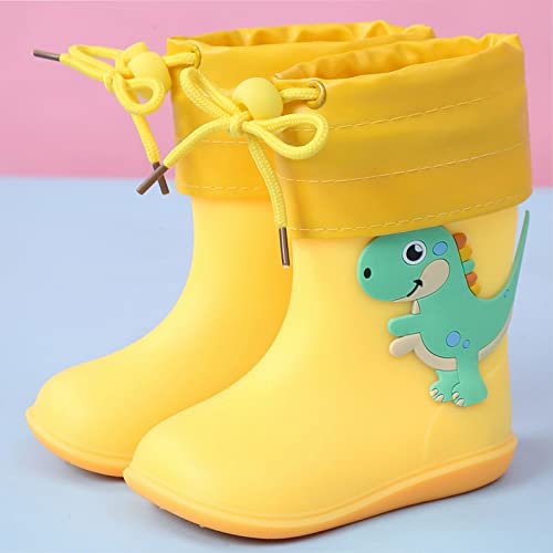EnJoCho Water Boots 1 to 10Years Children Toddlers Children's Rain Shoes Boys and Girls Water Shoes Baby Rain Boots (Yellow, 10.5 Little Child)2