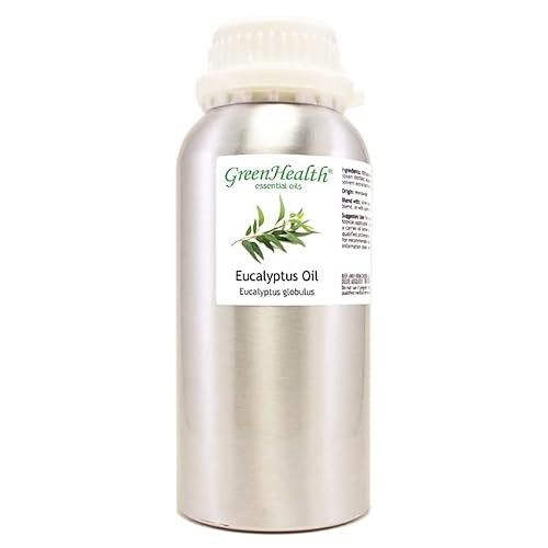Eucalyptus Globulus Essential Oil – 16 Fl Oz (473 Ml) Aluminum Bottle W/ Plug Cap – 100% Pure Essential Oil – Greenhealth #TOP24