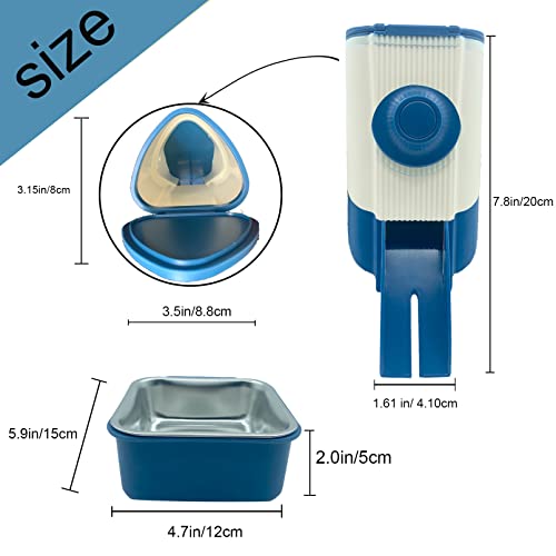 Muyg Rabbit Hanging Automatic Feeder,Bunny Food Automatic Dispenser,Removable Travel Pets Cage Gravity Feeder Set For Small Animals Guinea Pigs Cats Puppies Chinchilla(Blue) #TOP1