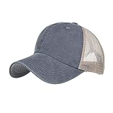 CLAPE Sommer Cap Herren Damen Retro Trucker Baseball Cap Washed Cotton Basecap Snapback Cap mit Mesh Classic Fitted Cap