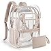 mommore Clear Backpack Heavy Duty Thick PVC Clear Bookbag with Pencil Bag 2 Compartments Transparent Backpack See-Through Bag