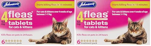 Image of Johnsons 4Fleas Tablets for Cats and Kittens, 6 Treatment Pack, 14D083 (Pack of 2)