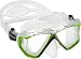 Cressi Panoramic 4 Windows Scuba Dive Mask, with side view, Lime Green