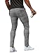 Woenzaia Men's Fashion Slim Fit Plaid Dress Pants Casual Skinny Chinos Pants Stretch Expandable Waist Golf Pants Checkered Travel Slacks(Dark Grey,32