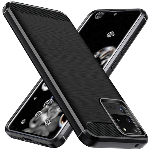 ivoler Silikon Hülle für Samsung Galaxy S20 Ultra 5G, [Militärischer Schutz] Stoßfest Handyhülle, Dünne Weiche Flexible TPU Kratzfest Schutzhülle Anti-Fingerabdruck Hülle Cover, Schwarz