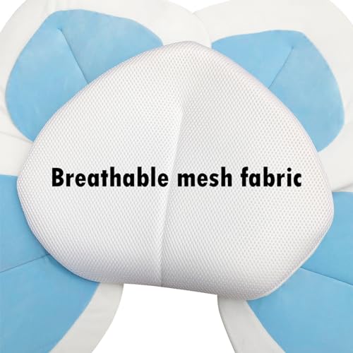 Image of Baby Bath - Flower Baby Bath Pad Infant Bathtub Mat for Bathtub Tub Sink(Blue White)