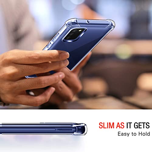 Image of Lustree Back Cover Transparent Case Compatible with Samsung Galaxy A03s | Clear + TPU Case with 4 Corner Air Cushion Protection & Camera Protection | Slim& Stylus Cover