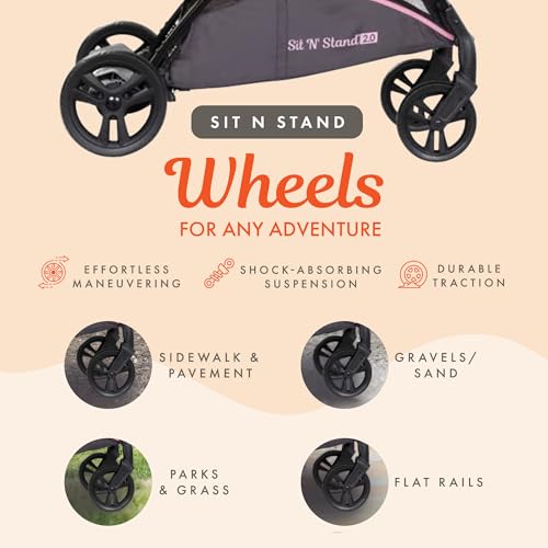 Image of Baby Trend Sit N' Stand 2.0 Stroller, Simply Pink