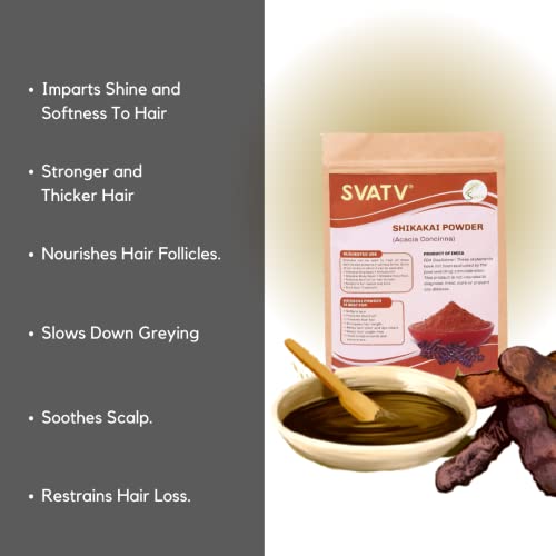 Svatv Shikakai Powder Acacia Concinna Natural Hair Growth & Ayurvedic Hair Mask Strengthens And Repairs Damage Hair For Men And Women Natural Hair Care Products - 227G 8Oz, Half Pound #TOP2
