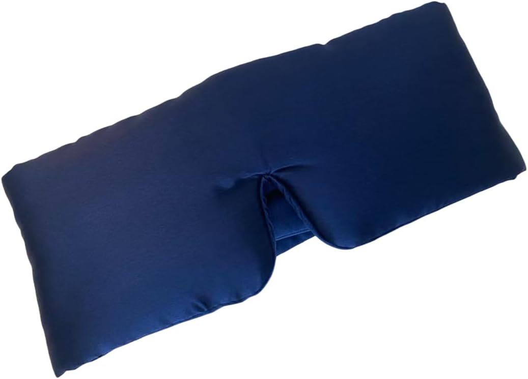 Silk Eye Masks for Sleep, Silk Sleep Mask for Man and Woman, Soft, Breathable and Large Size Sleep Mask for All Night Sleep, Travel or Nap (Navy Blue)