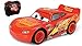 Dickie Toys 203084028 Cars 3 Lightning McQueen Turbo Racer, RC, ferngesteuertes Auto mit 2-Kanal Fernbedienung, Spielzeugauto mit Turbofunktion, USB Ladefunktion, inkl. Batterien, Maßstab 1:24, 17 cm