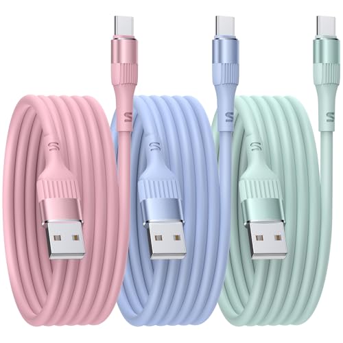 Nebite USB to USB C Cable 3PACK 3M Extra Long USB C Charger Cable Fast Charging Phone Charger Cables USBC for iPhone 17/16/15 ProGalaxy S24/S23/S22/S21Huawei P9 Pixel 7/6 iPad Switch PS5 iPad etc.