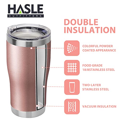 Image of HASLE OUTFITTERS 20 oz Tumbler Bulk, Stainless Steel Tumblers with Lid, Vacuum Insulated Tumbler, Double Wall Tumbler Cup, coffee mugs, Rose Gold, 6 Pack
