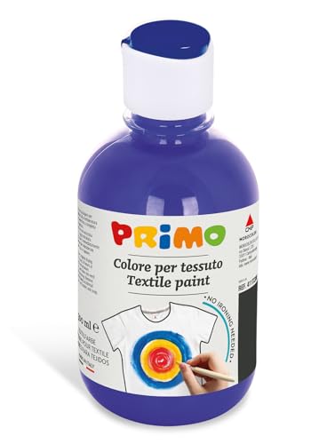 PRIMO - Peinture Acrylique, 1 Bouteille de 300 ml avec Couleurs Enfants +4 Ans pour Peindre les Tissus, Couleurs pour Peinture Textile Permanente Couvrante pour Loisirs Créatifs, Made in Italy