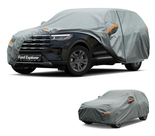 Image of Kayme Heavy Duty Car Cover Custom Fit Ford Explorer(2006-2026), Waterproof All Weather for Automobiles, Full Exterior Covers Sun Rain UV Protection.