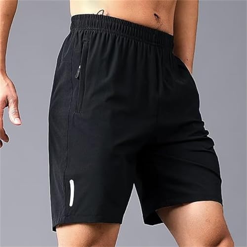 Male Style Jazz Shorts, Men's Solid Color Zipper Pocket Shorts, Ice Silk Cooling Stretch Short for Sports, Outdoor4
