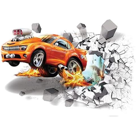eBoutik - Pegatinas de pared 3D para habitación de niños (coche) Cover