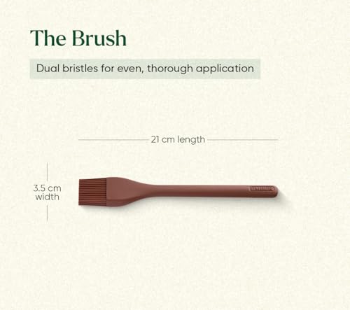 Image of Ember Cookware Silicone Oil & Basting Brush 21 cm | 230C Heat Resistant | Platinum Grade Silicone | Food Safe Pastry Brush | Easy to Clean Bristles | Non Absorbent | Terracotta
