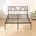 Kujielan Metal Platform Bed Frame with Headboard, 14 Inches King Bed, No Box Spring Needed, Steel Slat Support, Black, Easy Assembly