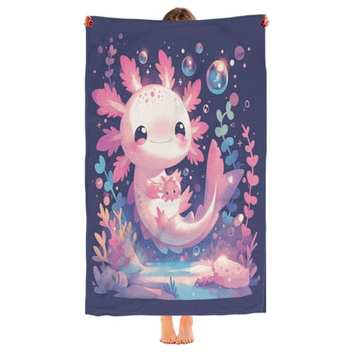 Toalla de playa Axolotl, de secado rápido, súper absorbente, ligera, adecuada para viajes, deportes