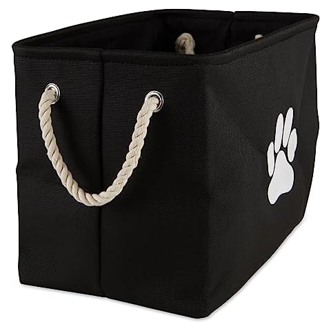 Bone Dry Pet Storage Collection Collapsible Bin, Black, Large Rectangle Cover