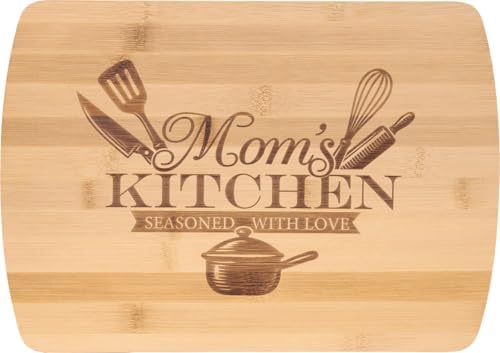 Spoontiques Mom's Kitchen Cutting Board for Kitchen - Durable Wood Cutting Board with Knife-Friendly Surface, Easy to Clean, Lightweight Food Prep Board for Meat, Vegetables & Fruit image 2