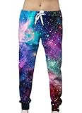 GuPoBoU168 Unisex Galaxy Universe Star Printed Elastic Joggers Long Pants S