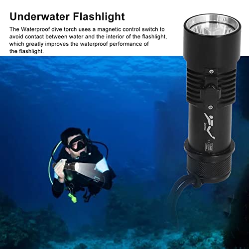 Foco de buceo de 5000 lm de aluminio duradero e interruptor magnético estanco de 100m 4
