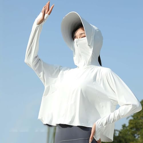 Sudadera de Secado Rápido Mujer Capucha Transpirable contra el Sol 5