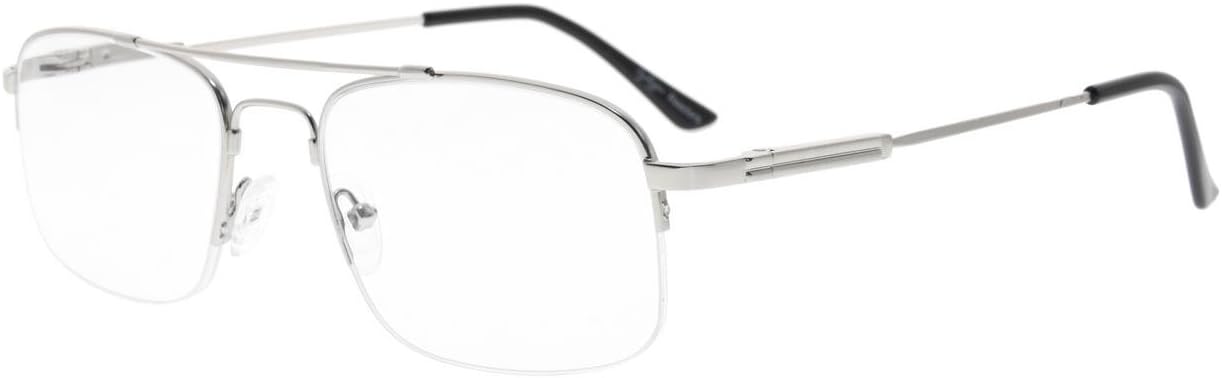 Eyekepper Mens Womens Memory Titanium Reading Glasses Bendable Bridge And Temple Readers (Black,+1.50)