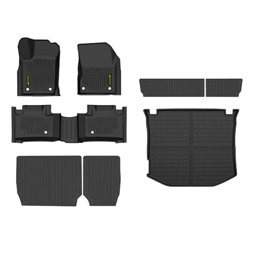 ALLGOOD TPE Floor Mats Cargo Liners Fit Jeep Grand Cherokee 2011-2021 Fit Jeep Grand Cherokee WK 2022-2023 8PCS Rear Trunk Mat & Backrest Mat All Weather Protection Black Alfombras para Carro
