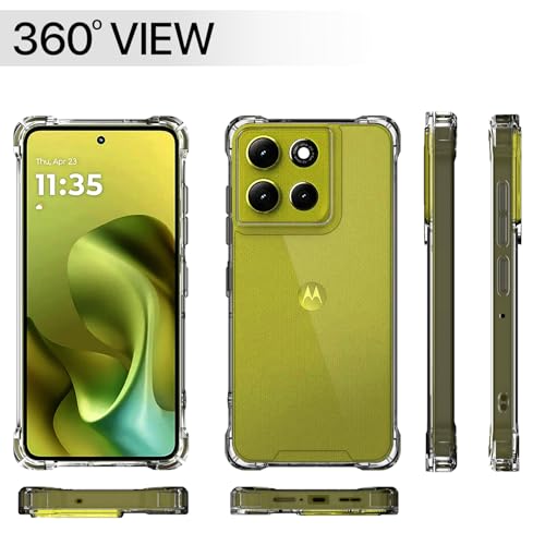Image of Amazon Basics Back Cover for Motorola Moto G86 Power 5G PC + TPU Clear Transparent Raised Edges Shockproof Protective Phone Bumper Case (Transparent)