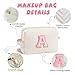 YOOLIFE Birthday Gifts for Girls Teen Kids - Makeup Bag for Girls Teen Girls Cosmetic Bag, Personalized Gifts Birthday Gifts for Girls, White Initial Makeup Bag Cosmetic Bag C