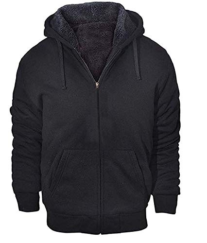 Men’s Camouflage or Solid Fur-Lined Zip Up Hoodie Sweatshirt
