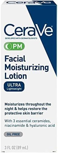 Facial Moisturizing Lotion PM CeraVe- 3 Ounces each, Pack of 4
