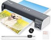 Bonsaii plastificatore A3, 5 in 1 con 10 pezzi di pellicole di laminazione A5 A6, plastificatore con taglierina per carta e arrotondamento degli angoli, protezione da inceppamenti(L318-A)