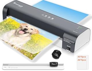 Bonsaii plastificatore A3, 5 in 1 con 10 pezzi di pellicole di laminazione A5 A6, plastificatore con taglierina per carta e arrotondamento degli angoli, protezione da inceppamenti(L318-A)