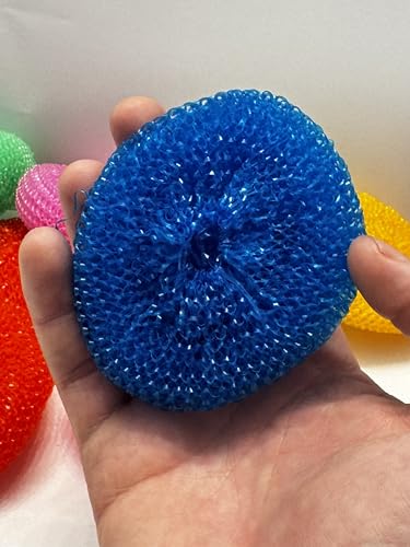 Image of MIDELONG Plastic Dish Scrubbers Scouring Pad for Kitchen Cleaning with Poly Mesh, Assorted Colors, 10 Count