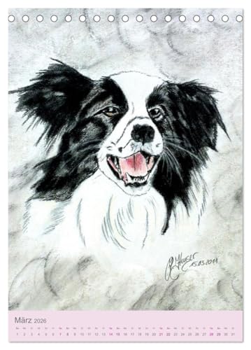 Hunde - Bezaubernde Portraitzeichnungen (Tischkalender 2026 DIN A5 hoch), CALVENDO Monatskalender: Authentische Zeichnungen von Hunden und Welpen (CALVENDO Kunst)