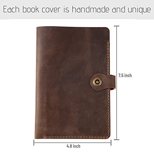 Wowlomo Leather Refillable Notebook - A6 7.5 * 4.8 Small Leather Travel Journal With Lined,Vintage Handmade 6 Ring Binder Bullet Writing Journal Diary Organizer Planner For Men|Women|Business|Brown #TOP2