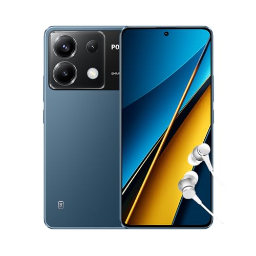 POCO X6 5G Blue – Smartphone 12+256GB, Snapdragon 7s Gen 2, 64MP triple camera, 6.67″ 120Hz AMOLED display, dual speakers, 5100mAh, 67W turbo charging (UK Version + 2 Years Warranty)