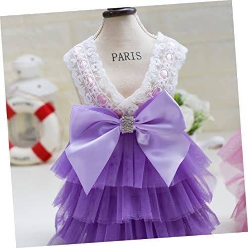 YARNOW vestido de tutu de cachorro de estimação vestido curto de renda filhote de cachorro roupa pet