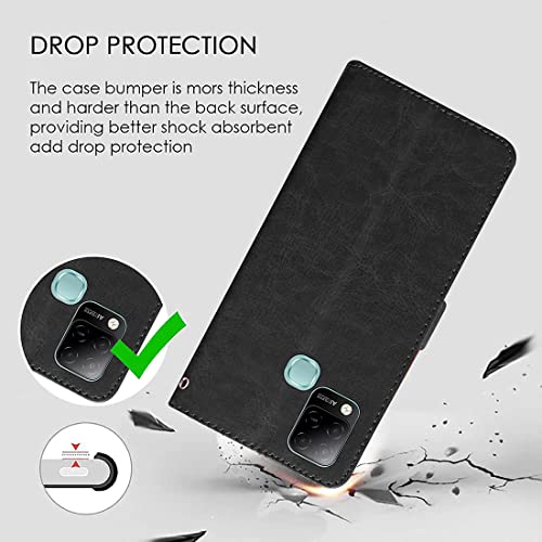 Image of Flip Cover Back Case for Infinix Hot 10S | Premium Leather Finish | Inbuilt Pockets & Stand | Flip Cover Back Case for Infinix Hot 10S (Black)