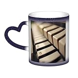 DURAGS Piano Key Magical Starry Sky - Taza de café y té de cerámica prémium que cambia de color, para un toque de magia