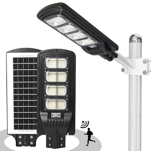 Image of Gigawatts 320 LED 120W Solar Street Light with Remote Control High Power 20Ah Battery Inbuilt 16W Solar Panel IP65 Water Resistant Outdoor Lamp for Wall Pathway Garden and Patio (1Pc, Cool White)
