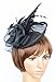 AM CLOTHES Fascinators for Women Flower Feather Headband Hat Fascinator Wedding Headwear 9011BLACK
