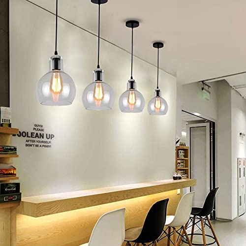 Luz de la granja colgante de vidrio industrial con tres focos de techo 4