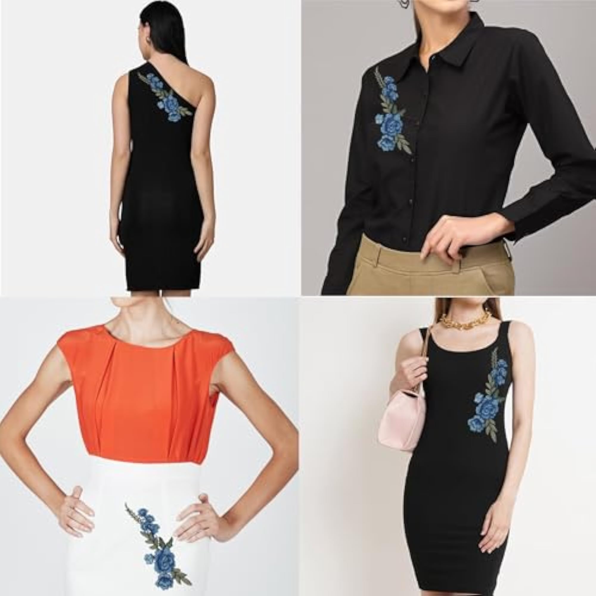 Flower Sew-On Embroidered Heat Transfer Patch Appliques for Clothes