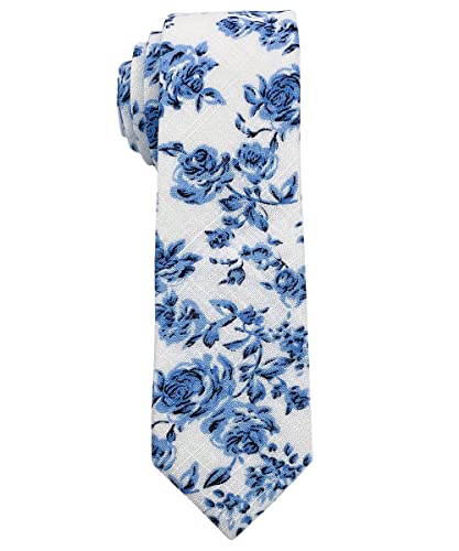 Image of Kebocis Mens Skinny Cotton Floral Tie for Men